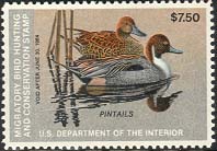 RW50 1983 Duck Stamp 7.50 Pintails Plate Block #rw50pb