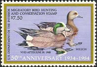 RW51 1984 Duck Stamp 7.50 Wigeon Plate Block #rw51pb