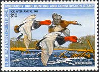 RW54 1987 Duck Stamp 10 Red Heads VF Mint NH #rw54nh