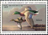 RW62 1995 Duck Stamp 15.00 Mallards Plate Block #RW62pb