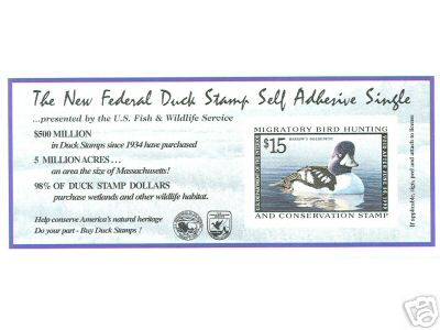 RW65A 1998 Duck Stamp 15.00 Goldeneye, Self Adhesive #rw65anh