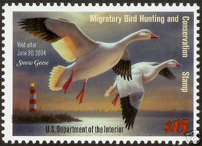 RW70 2003 Duck Stamp 15.00 Snow Geese  Used #rw70used