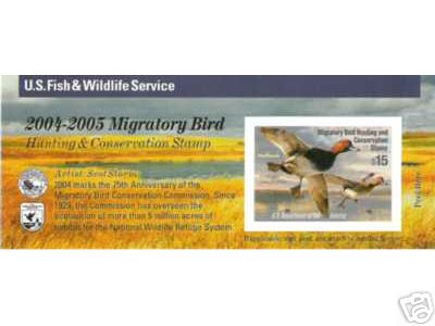 RW71A 2004 Duck Stamp 15.00 Redheads, Self Adhesive #rw71a