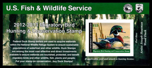 RW79A 2012 15.00 Wood Duck Self Adhesive Duck Stamp #rw79a