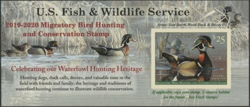 RW86a 2019 25  Wood Duck and Decoy Duck Stamp Sheet of 1 #rw86a