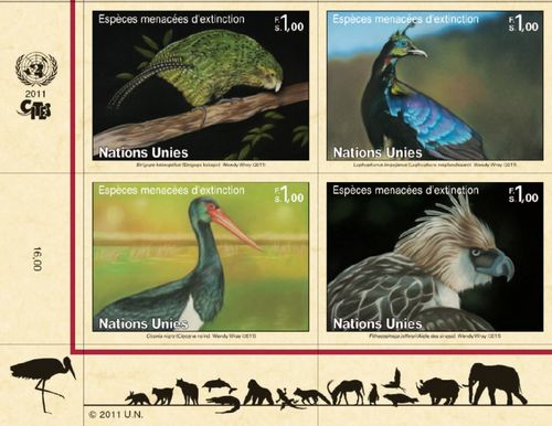 UNG 540-43 1fr 2011 Endangered Species block of 4 #ung540