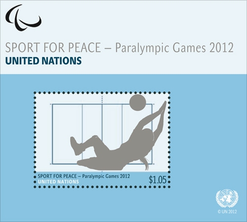 UNG 555a 1.40 Fr Paralympics Souvenir Sheet #ung555a