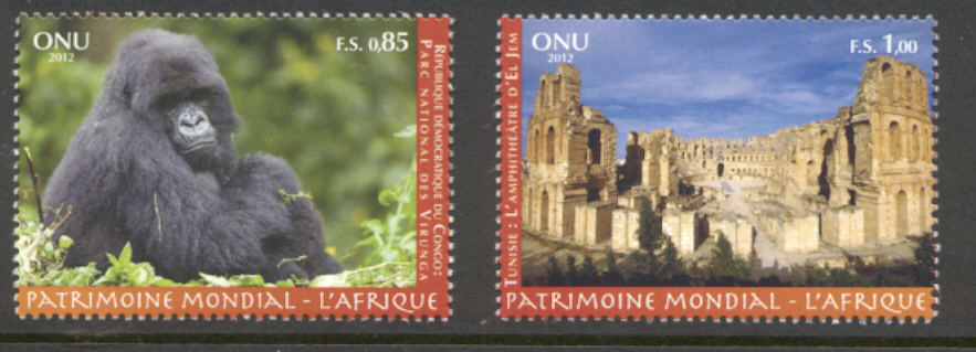 UNG 556-7 .85, 1.4 Fr World Heritage Africa Mint NH #ung556-7