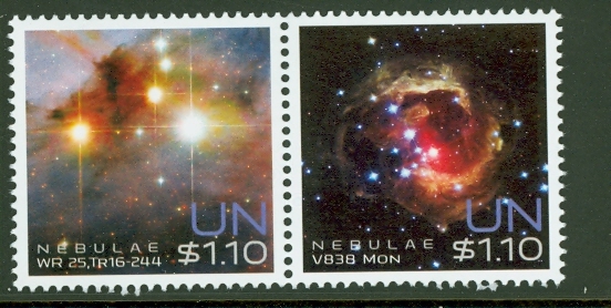 UNNY 1068-9 $1.10 Space Nebula Pair Mint NH #unny1068-9