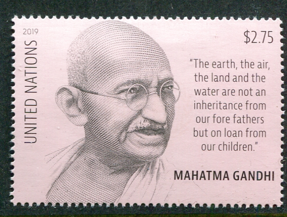 UNNY 1227 2.75 Definitive Gandhi Mint NH Single #unny1227nh