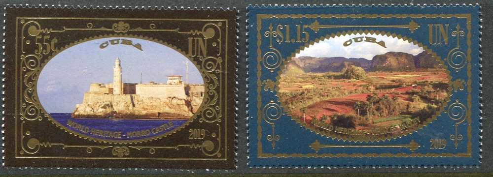 UNNY 1228-29 55c, 1.15 World Heritage Cuba Set  of 2 Mint NH Singles #unny1228-29pr