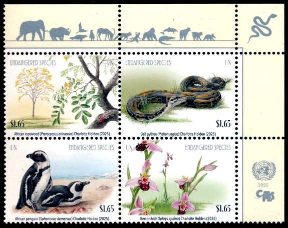 UNNY 1360-63     1.65  Endangered Species   Mint NH Block of 4 #unny1360-63ib