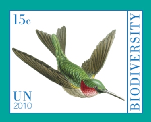 UNNY 1017-8 15c, 1.50 Year of Biodiversity  Inscription Blocks #unny1017mi