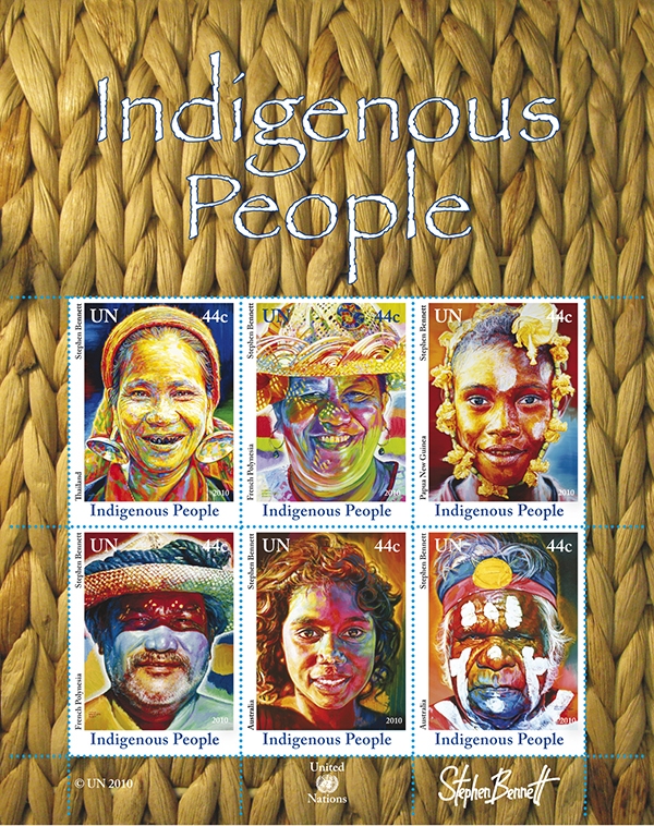 UNNY 1019 44c Indigenous People F-VF NH Pane of 6 #unnyind
