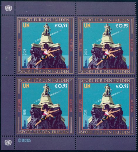 UNV 738     .95�  International Day of Sport   Mint NH  Inscription Block #unv738ib