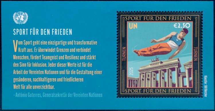 UNV 740     2.50�  International Day of Sport   Mint NH  Souvenir Sheet #unv740ss