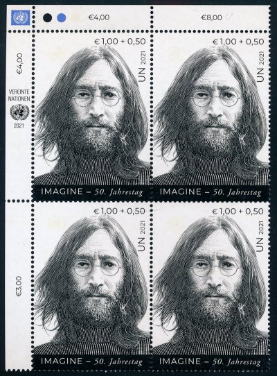UNV B2 1  + .50 Lennon Imagine Anniversary Mint IB #unvB2ib