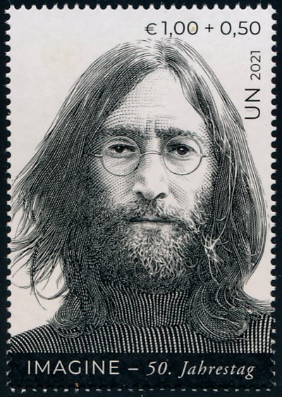 UNV B2 1  + .50 Lennon Imagine Anniversary Mint Single #unvB2sgl
