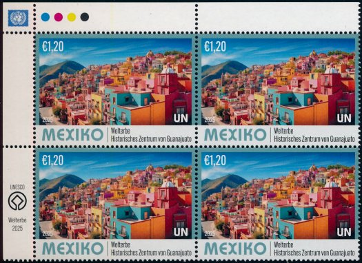UNV 750  1.20�  UNESCO Mexico   Mint NH  Inscription Block of 4 #unv750ib