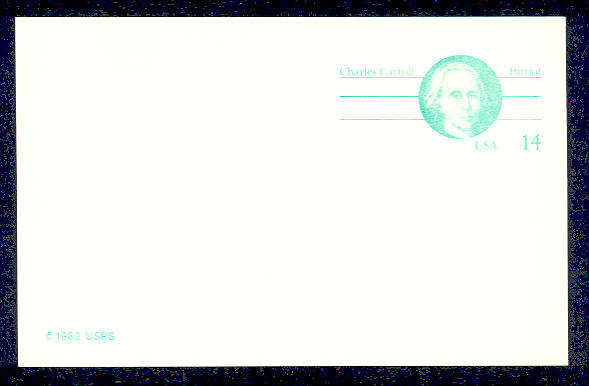 UX106 14c Carroll F-VF Mint NH Postal Card #ux106