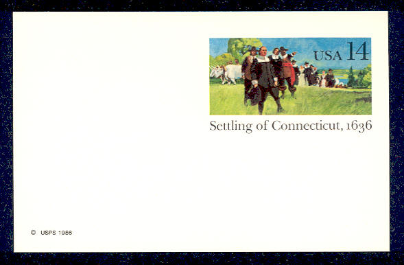 UX109   14c Conn. Anniv F-VF Mint Postal Card #UX109