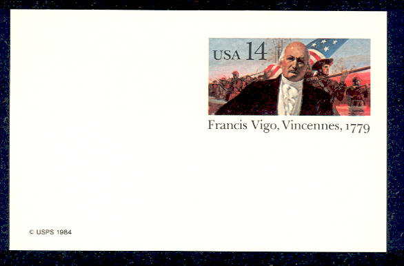 UX111   14c Francis Vigo F-VF Mint Postal Card #ux111