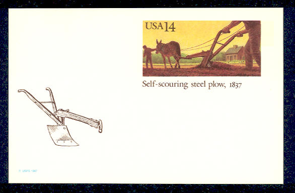 UX115   14c Steel Plow F-VF Mint Postal Card #ux115