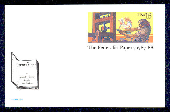 UX126   15c Federalist Papers F-VF Mint Postal Card #UX126