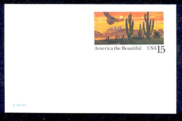 UX127   15c The Desert F-VF Mint Postal Card #UX127