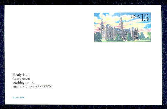 UX128   15c Healy Hall F-VF Mint Postal Card #UX128