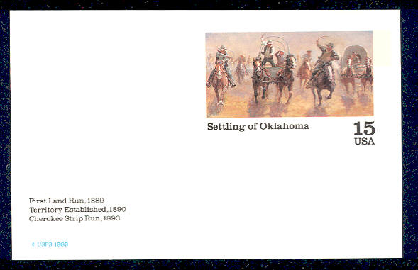 UX130   15c Oklahoma F-VF Mint Postal Card #UX130