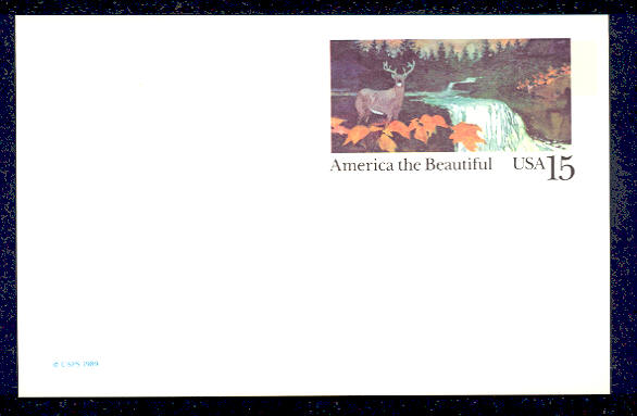 UX133   15c Woodlands F-VF Mint Postal Card #UX133