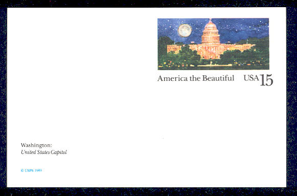 UX138   15c Capitol F-VF Mint Postal Card #UX138