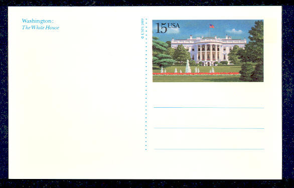 UX143   15c White House F-VF Mint Postal Card #UX143