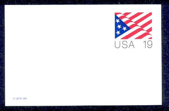 UX153   19c Flag F-VF Mint Postal Card #UX153