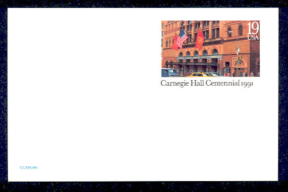 UX154 19c Carnegie Hall Mint Postal Card #ux154