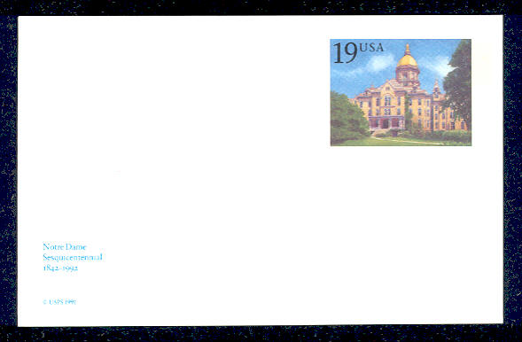 UX157   19c Notre Dame F-VF Mint Postal Card #UX157
