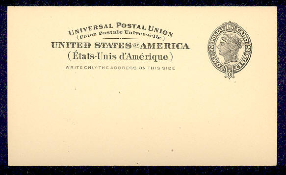 UX 16   2c Liberty, black F-VF Mint Postal Card #16572