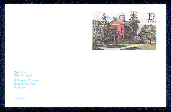 UX162   19c Waller Hall F-VF Mint Postal Card #UX162