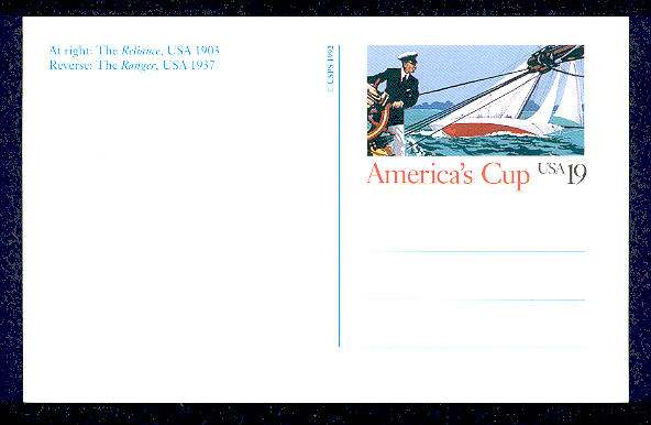 UX163   19c America's Cup F-VF Mint Postal Card #UX163