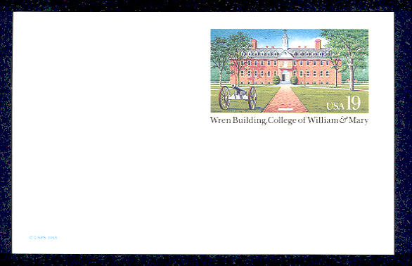 UX167   19c William  Mary F-VF Mint Postal Card #UX167