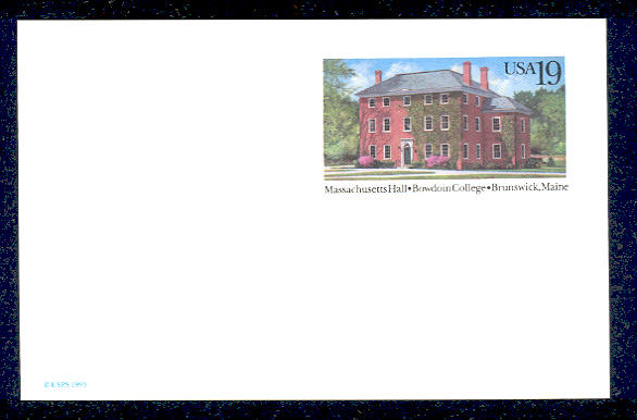 UX173   19c Mass. Hall F-VF Mint Postal Card #UX173