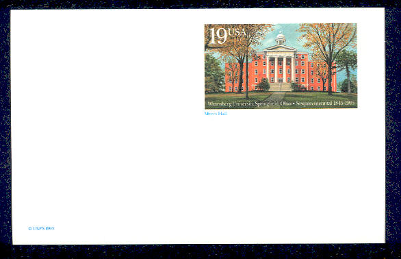 UX175   19c Myers Hall F-VF Mint Postal Card #UX175