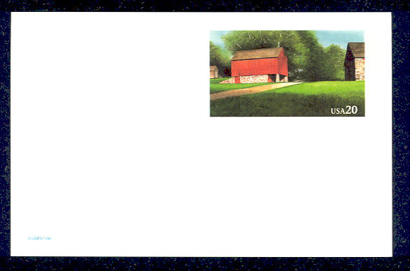 UX198   20c Red Barn F-VF Mint Postal Card #UX198