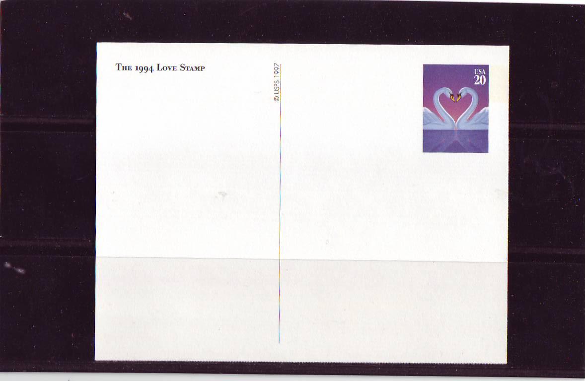 UX279 20c Love Swans Mint Postal Card #ux279