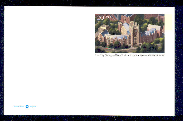 UX280   20c City College F-VF Mint Postal Card #UX280