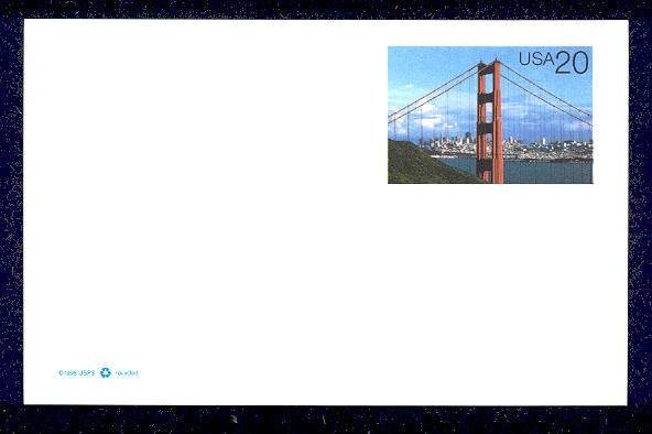 UX282   20c Golden Gate F-VF Mint Postal Card #UX282