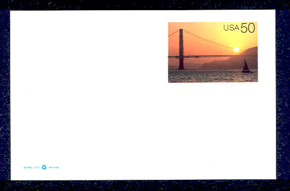 UX283   50c Golden Gate F-VF Mint Postal Card #UX283