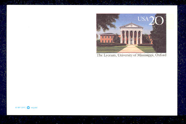 UX290   20c Univ. of Miss F-VF Mint Postal Card #UX290