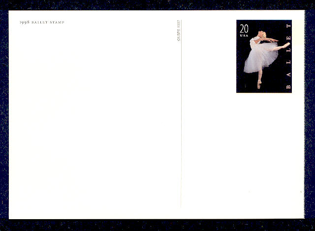 UX297   20c Ballet F-VF Mint Postal Card #UX297